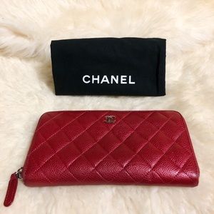 CHANEL 💯Authentic Classic Long Zipped Wallet